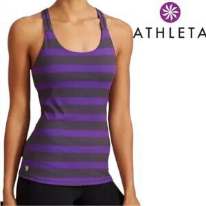 Athleta Optimism Tank Bold Stripe Purple Size M